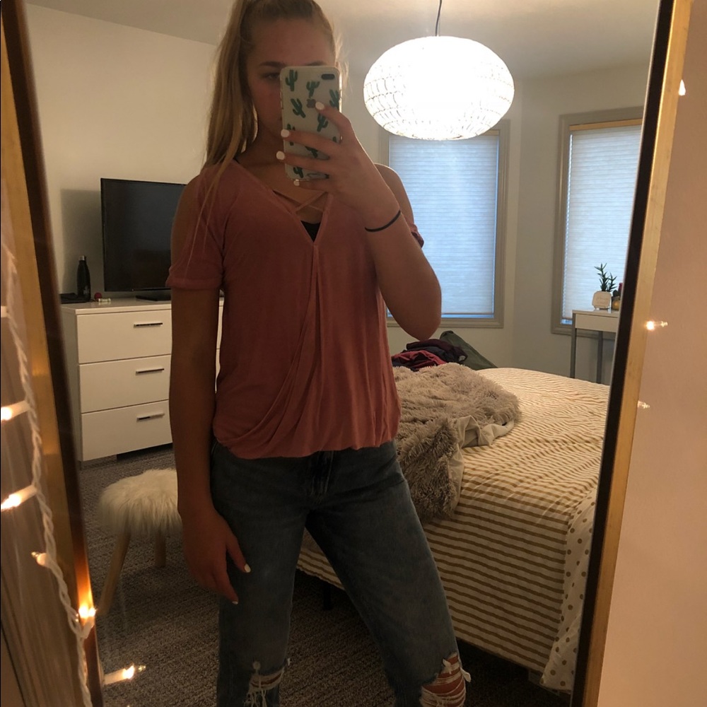 Pink American Eagle top